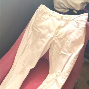 White skinny distressed Jeans